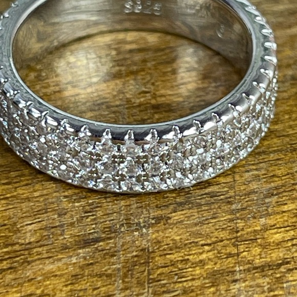 1.25 CARAT PAVE SAPPHIRE ring! Size 6 -Silver .925 - Picture 8 of 9